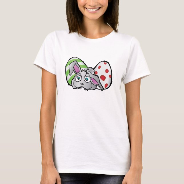 Camiseta Bunny gris con huevos de Pascua (Anverso)