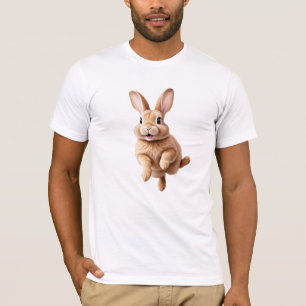 Camiseta Bunny Happy Playful Jumping En El Conejo Aéreo