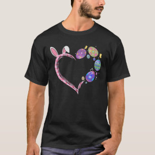 Camiseta Bunny Heart Happy Easter Day Bunny Eggs Hombres Mu