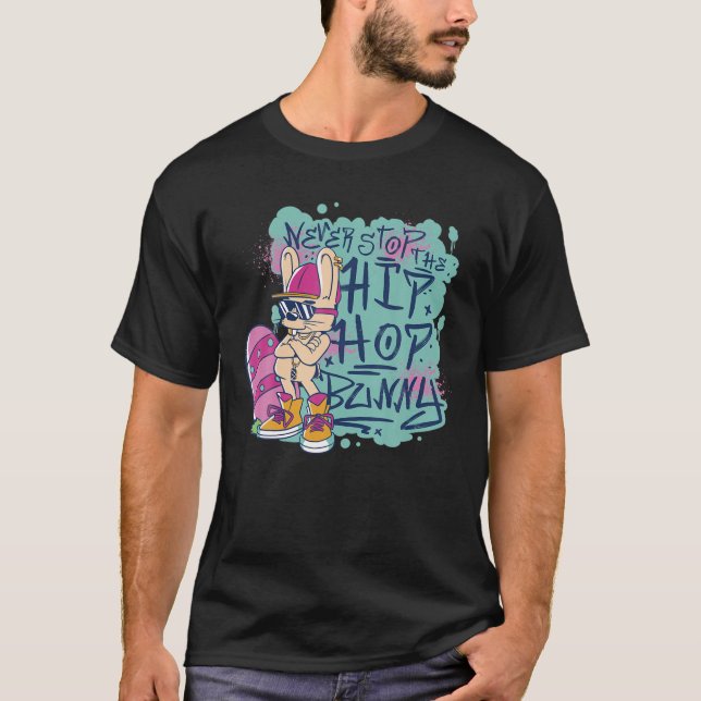 Camiseta Bunny Hippity Easter Bunny, Nunca Detengas El Hip  (Anverso)