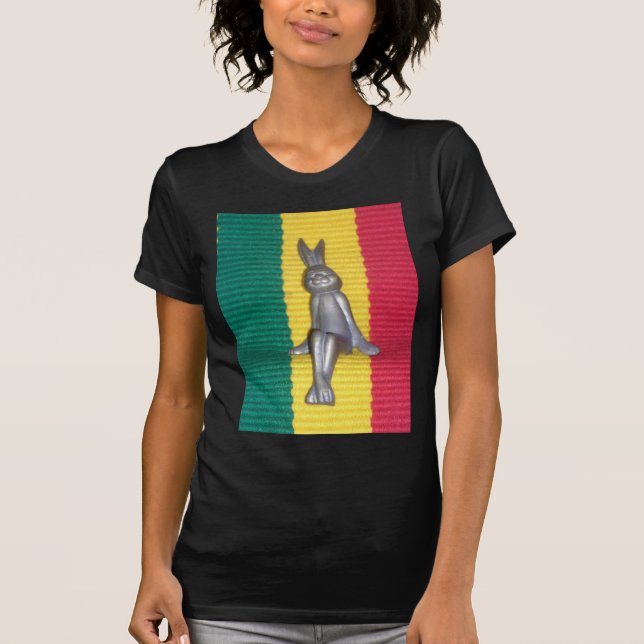Camiseta Bunny in Rasta Colours: Un toque de arte groovy im (Anverso)