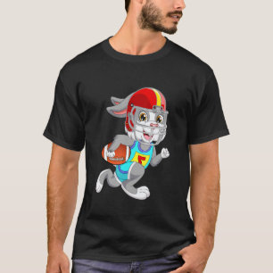 Camiseta Bunny Jugando Fútbol Conejo De Pascua Hombres Cone