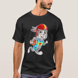 Camiseta Bunny Jugando Fútbol Conejo De Pascua Hombres Cone