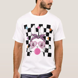 Camiseta Bunny lindo con gafas de Bandana Bubblegum Easter 