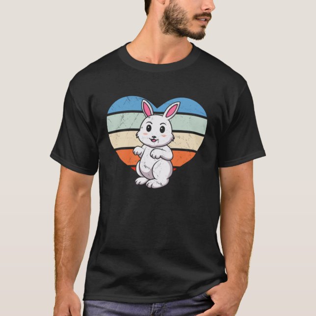 Camiseta Bunny Love Retro Heart Rabbit (Anverso)
