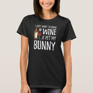 Camiseta Bunny Lover Wine T-Shirt Divertido conejito Mamá r