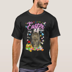 Camiseta Bunny Maine Coon Cat Feliz Eggs de Pascua