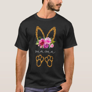 Camiseta Bunny Mama Leopard Easter Para Mujeres Hombres