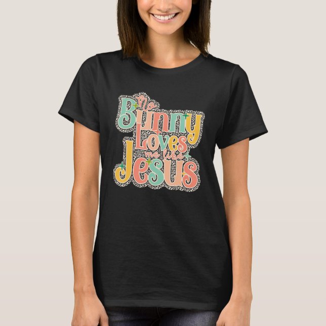 Camiseta Bunny Me Ama Como Jesus Leopard Pastel Cute Rabb (Anverso)