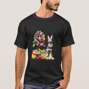 Camiseta Bunny Miniature Schnauzer Dog Happy Easter Eggs Tr