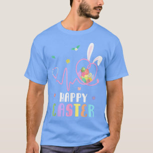 Camiseta Bunny Nurse Stethoscope Happy Easter Eggs Rabbit N