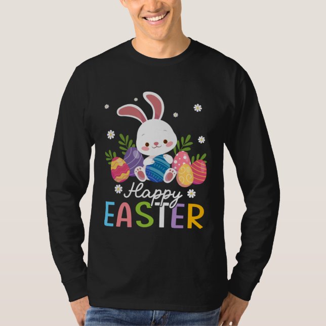 Camiseta Bunny Pastel Spring Hunt Eggs Rabbit Happy Easter  (Anverso)