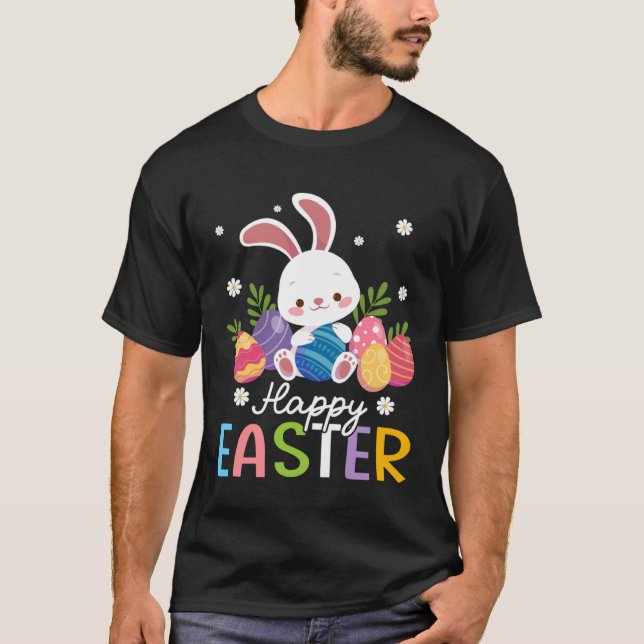 Camiseta Bunny Pastel Spring Hunt Eggs Rabbit Happy Easter  (Anverso)