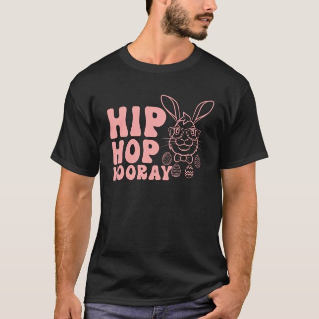 Camiseta Bunny Rabbit Eggs Hunting Happy Easter Day Hip Hop (Anverso)