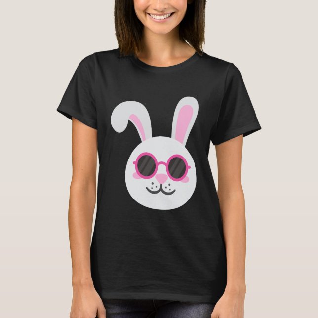Camiseta BUNNY RABBIT FACE Sunglasses Boys Girls Kids Easte (Anverso)