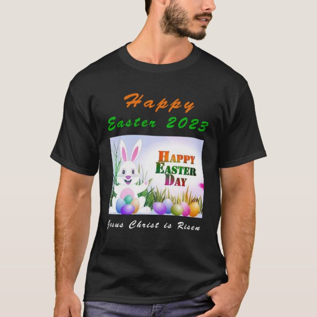 Camiseta Bunny Rabbit for Easter Day 2023  Jesus is Risen (Anverso)