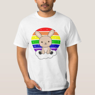 Camiseta Bunny Rainbow Purpurina Kawaii Bunny Cute Animals