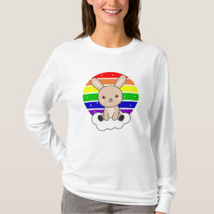 Camiseta Bunny Rainbow Purpurina Kawaii Bunny Cute Animals
