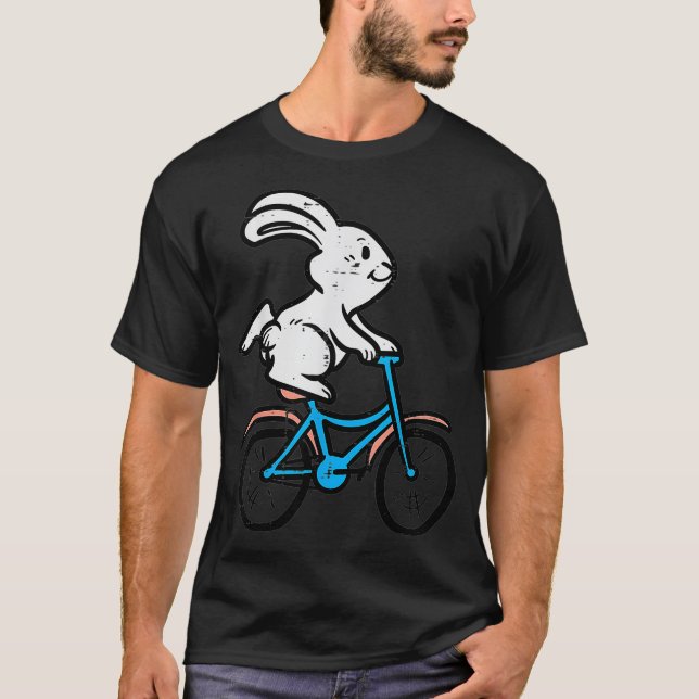 Camiseta Bunny Riding Bicycle Cute Easter Rabbit Bike Cycli (Anverso)
