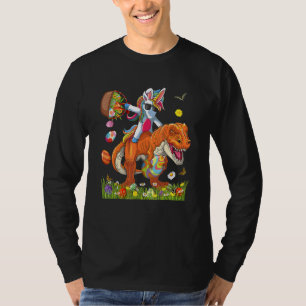 Camiseta Bunny Riding Dinosaur Holding Egg Basket Easter Da
