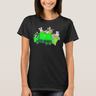 Camiseta Bunny Riding Garbage Truck Easter Day Bunny