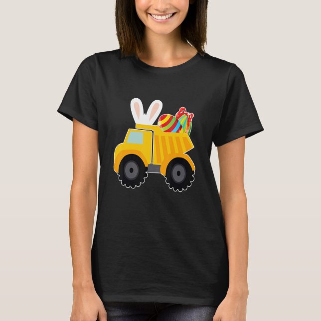 Camiseta Bunny Riding Garbage Truck Easter Day Bunny Garbag (Anverso)