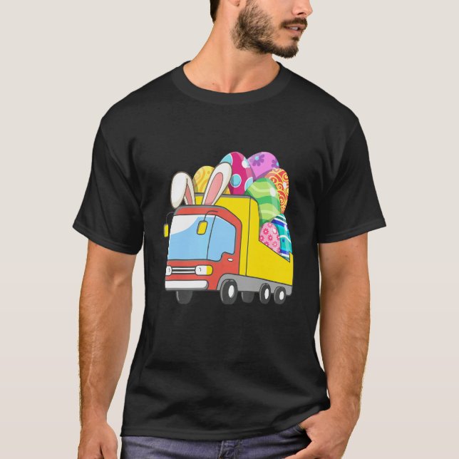 Camiseta Bunny Riding Garbage Truck Easter Day Bunny Garbag (Anverso)