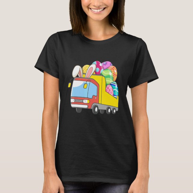 Camiseta Bunny Riding Garbage Truck Easter Day Bunny Garbag (Anverso)