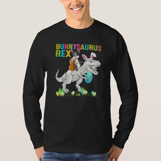 Camiseta Bunny Riding Rex Easter Egg Bunnysaurus Rex Easter (Anverso)