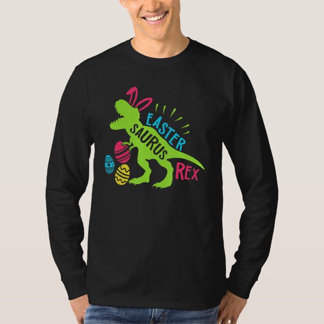 Camiseta Bunny Saurus Dinosaur Huevos De Pascua T Rex Easte (Anverso)