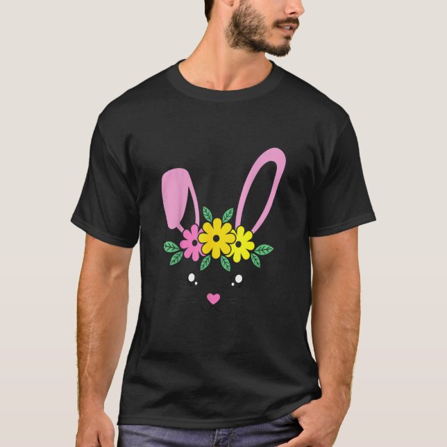 Camiseta Bunny Se Enfrenta Al Día De Pascua Para Mujeres Ch (Anverso)