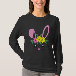 Camiseta Bunny Se Enfrenta Al Día De Pascua Para Mujeres Ch