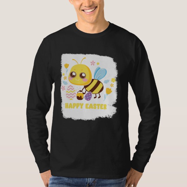 Camiseta Bunny Spring Hunt Eggs bee Happy Easter Day (Anverso)