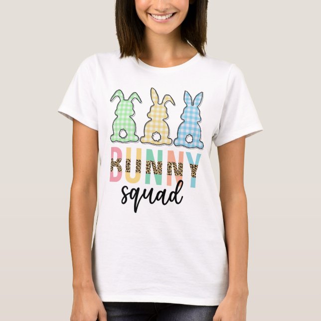 Camiseta Bunny Squad | Caza de huevos de Pascua Conejito (Anverso)