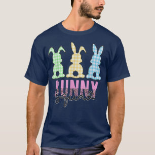 Camiseta Bunny Squad Leopard Plaid Bunny Rabbit Lover Easte