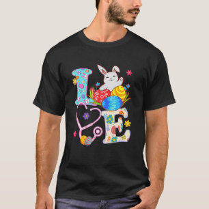 Camiseta Bunny Stethoscope Scrub Enfermera de Pascua