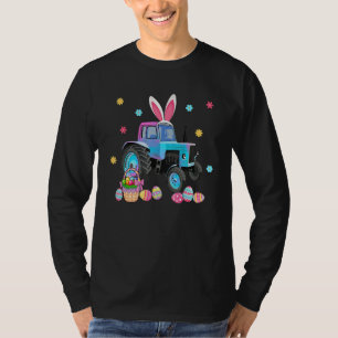 Camiseta Bunny Tractor Easter Eggs Basket Farm Kid Boys Gir