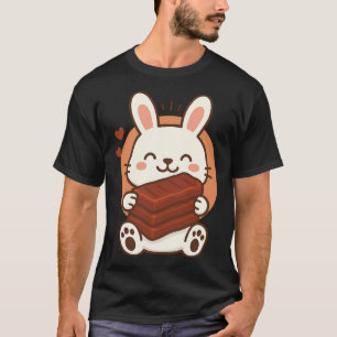 Camiseta Bunny With Chocolate Bars Kawaii Cute Personalizad