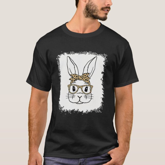Camiseta Bunny With Leopard Glasses Easter Day Guay Rabbit (Anverso)