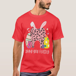 Camiseta Bunny You Floseth Easter Day Leopard Print D