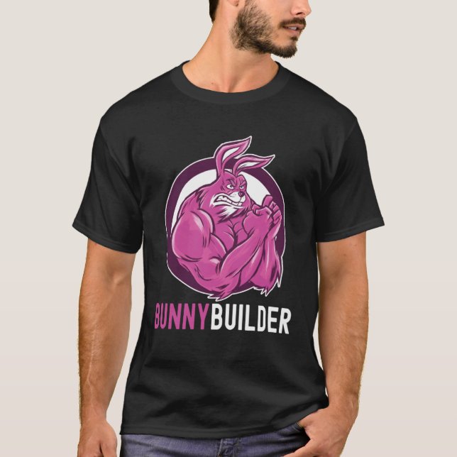 Camiseta Bunnybuilder  Easter Bunny Workout  Gym Weightlift (Anverso)