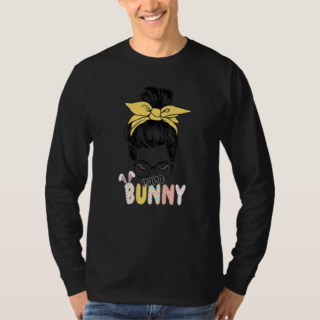 Camiseta Bunnymama Funny Easter Mama Bunny Ears Leopard Ra (Anverso)