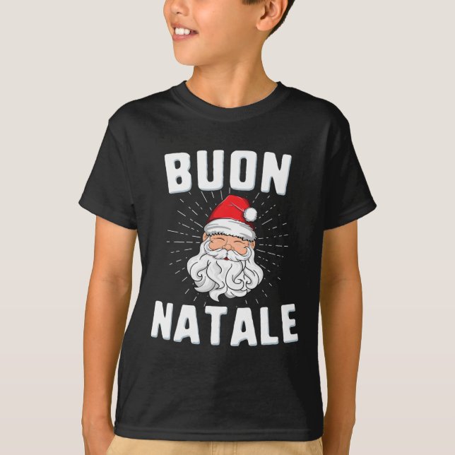 Camiseta Buon natale christmasitaly santa babbo italiano (Anverso)