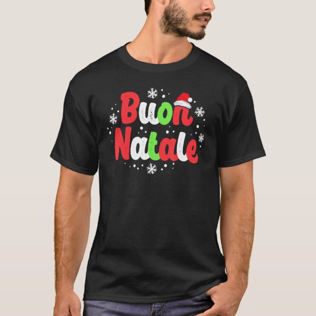 Camiseta Buon Natale Italia Orgullo Navidad Fiesta de Navid (Anverso)