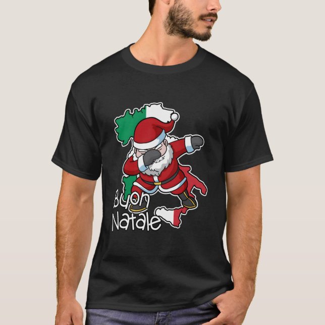 Camiseta Buon Natale Italia Santa Claus Italia (Anverso)