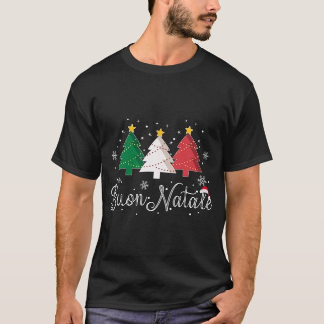 Camiseta Buon Natale Italiano Árbol de Navidad - Navidad V (Anverso)
