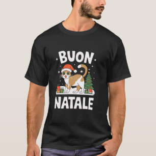 Camiseta Buon Natale Navidades de gato Bobtail estadouniden