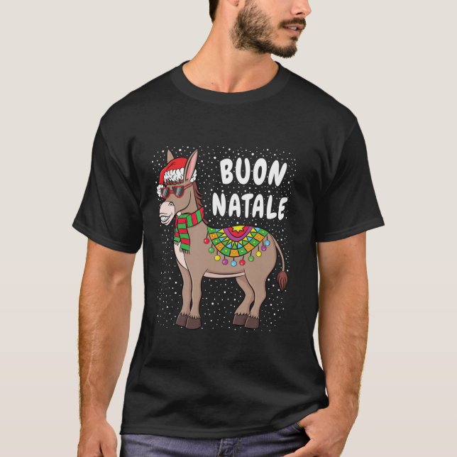 Camiseta Buon Natale Navidades de navidad italiana norteame (Anverso)