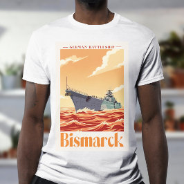 Camiseta Buque de Guerra Alemán Bismarck - Póster Naval Ant