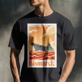 Camiseta Buque de Guerra Alemán Bismarck - Póster Naval Ant